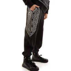 Youth Fishnet Mesh Panel Joggers