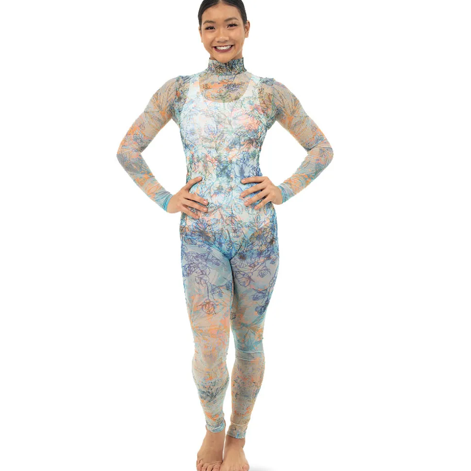 Youth Floral Mesh Unitard