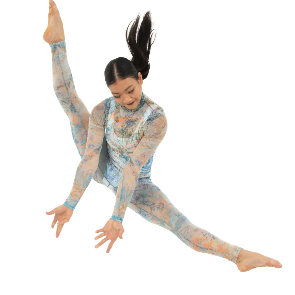Youth Floral Mesh Unitard