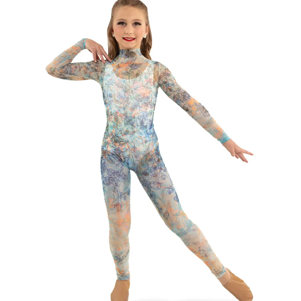 Youth Floral Mesh Unitard