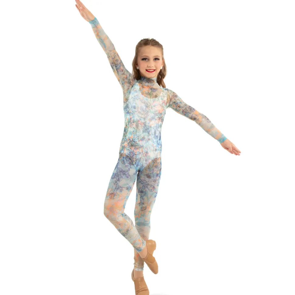 Youth Floral Mesh Unitard