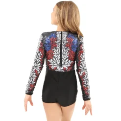 Youth Floral Sequin Biketard