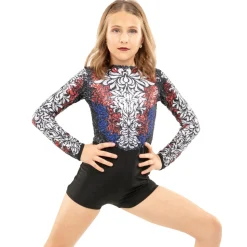 Youth Floral Sequin Biketard