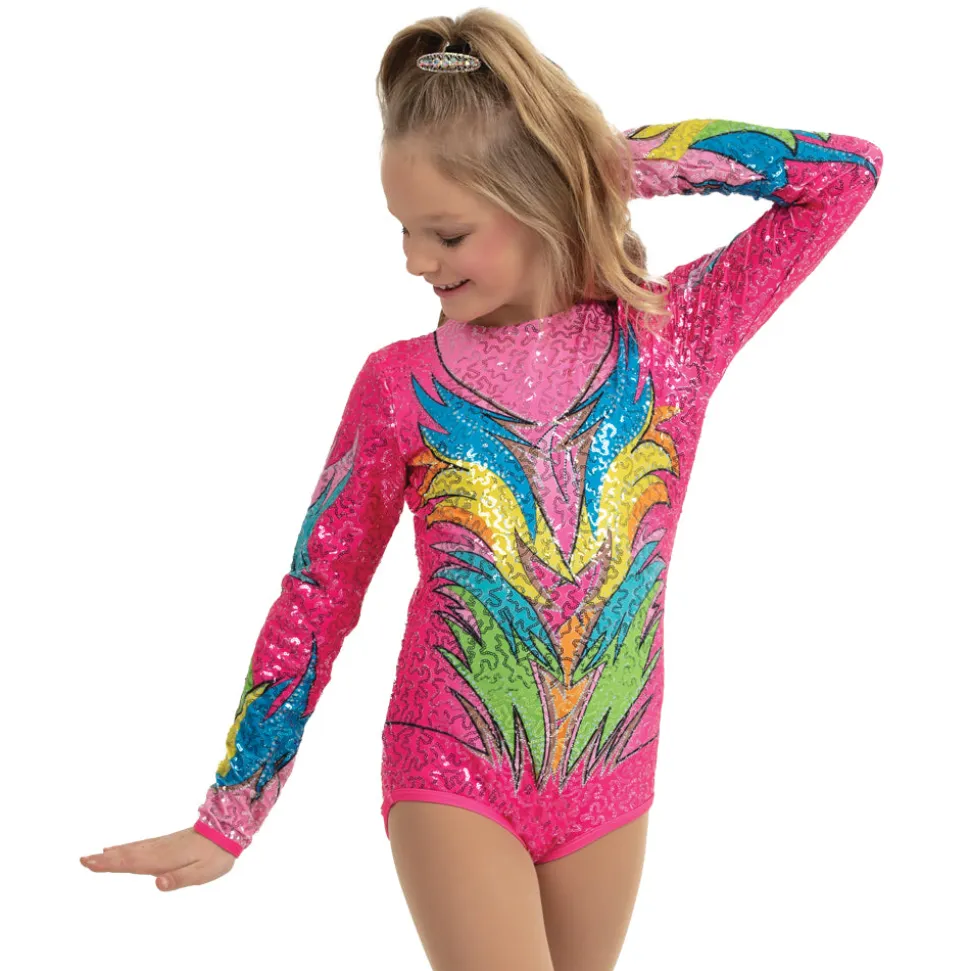 Youth Fluoro Flora Leotard