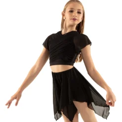 Youth Flutter Sleeve Performance Crop Top