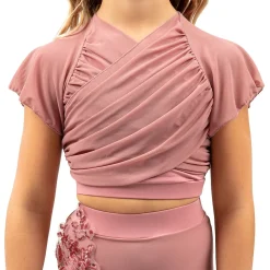 Youth Flutter Sleeve Performance Crop Top