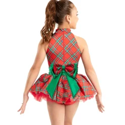 Youth Holiday Plaid Halter Dress