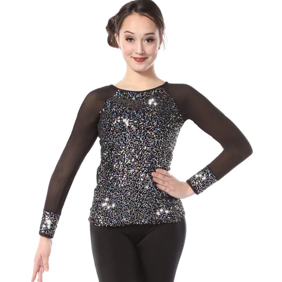 Youth Iridescent Sequin Long Sleeve Top