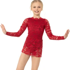 Youth Lace Long Sleeve Scoopneck Dress