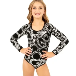 Youth Light it Up Sequin Lace Long Sleeve Leotard