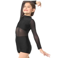 Youth Long Sleeve Mesh Biketard