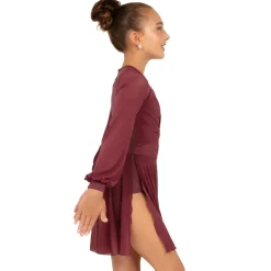 Youth Long Sleeve Midi Sequin Gathered Panel Dress