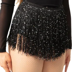 Youth Long Sleeve Sequin Mesh Fringe Leotard