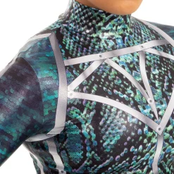 Youth Matrix Snakeskin Foil Biketard