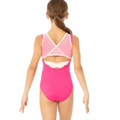 Youth Mesh Overlay Cross Back Leotard