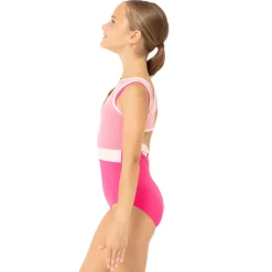 Youth Mesh Overlay Cross Back Leotard