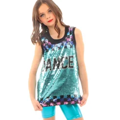 Youth Ombre Checker Dance Sequin Jersey