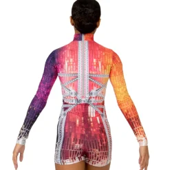 Youth Ombre Matrix Long Sleeve Biketard