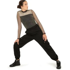 Youth Rhinestone Mesh Velvet Biketard