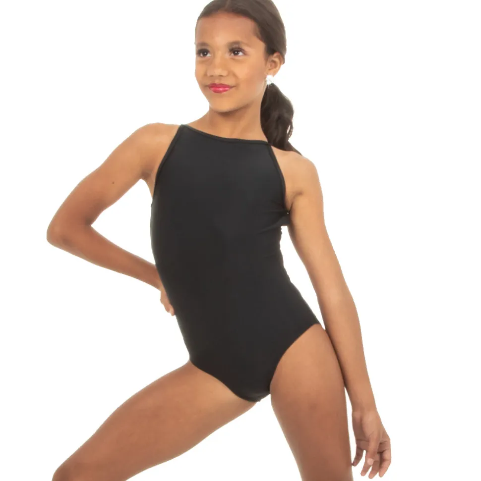 Youth Scoopneck X-Back Mesh Panel Leotard