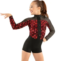 Youth Sequin Broadway Long Sleeve Chicago Biketard