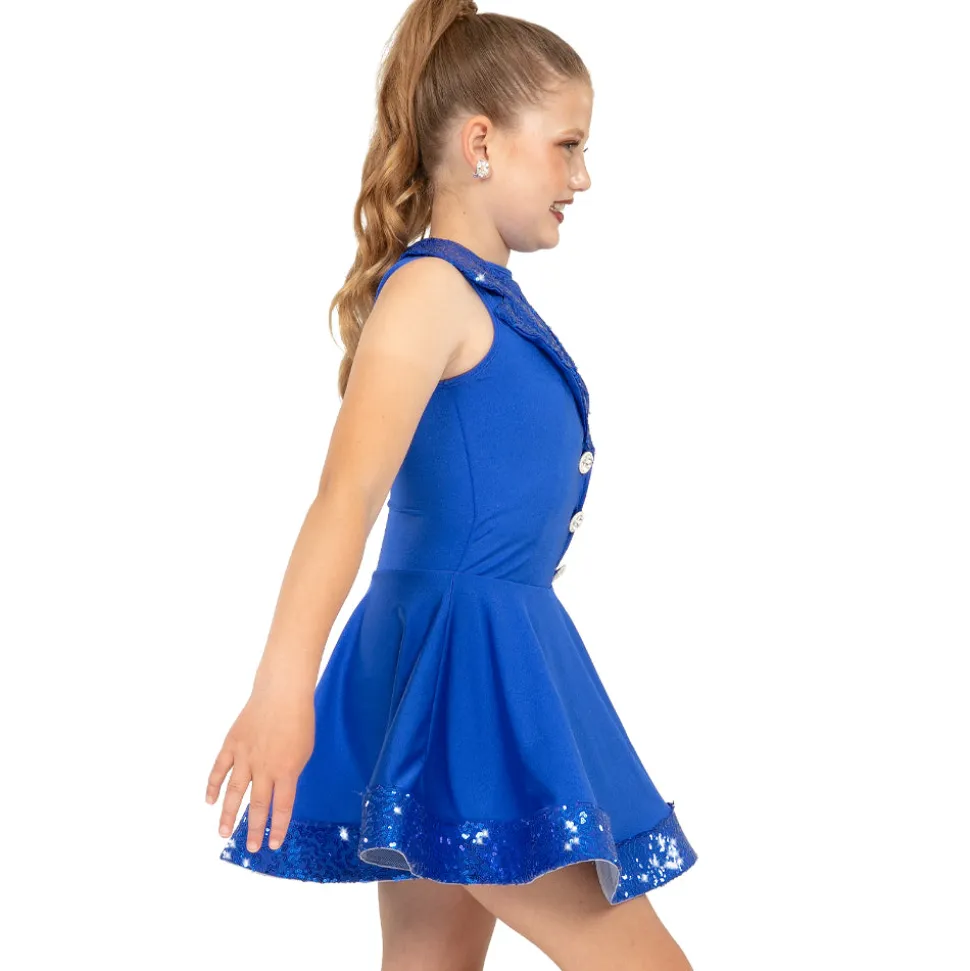 Youth Sequin Lapel Dress
