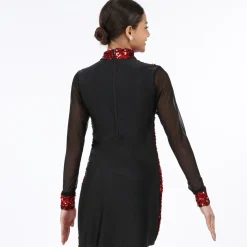Youth Sequin Long Mesh Sleeve Tunic Dress