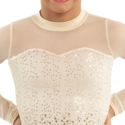 Youth Sequin Ombre Waterfall Long Sleeve Biketard