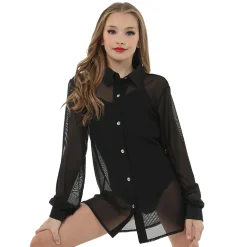 Youth Sheer Collared Overdress Shirt