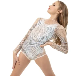Youth Starburst Geometric Sequin Leotard