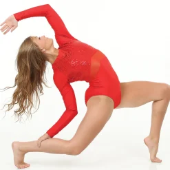 Youth Sweetheart Sequin Mesh Panel Leotard
