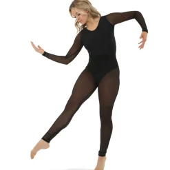Youth V-Neck Mesh Keyhole Long Sleeve Unitard